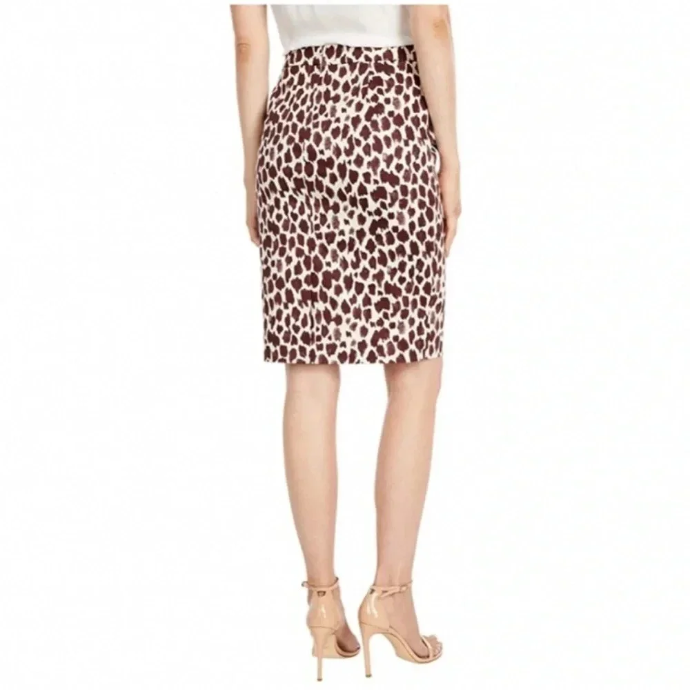 NWT J.Crew Giraffe Print No 2 Pencil Skirt - Picture 2 of 6